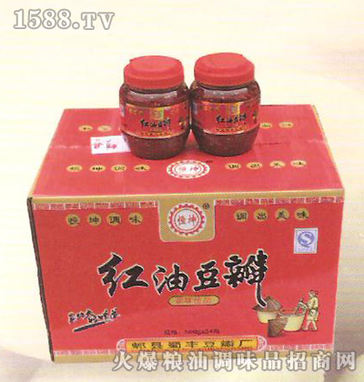 恒坤红油豆瓣500g(红色包装)