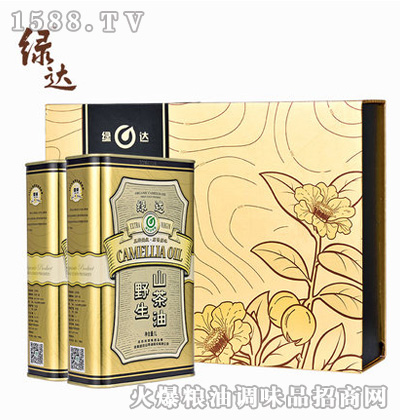 绿达压榨一级纯野生山茶油1Lx2礼盒