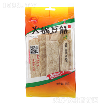 绿翠 火锅豆筋 豆制品 新鲜素食 美味火锅食材 60克