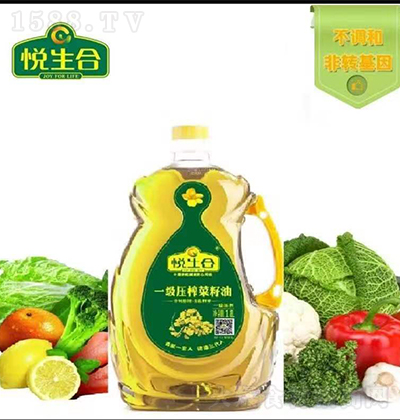 悦生合 一级压榨菜籽油 植物油 食用油 健康油 烹饪油 1.8L
