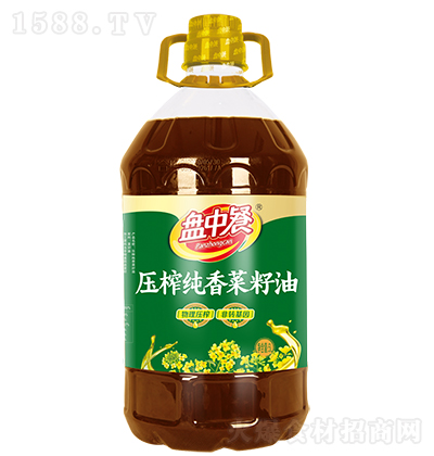 盘中餐 压榨纯香菜籽油 食用油 健康油 烹饪油 5L