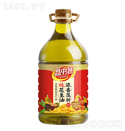盘中餐  浓香压榨纯花生油 食用油 健康油 烹饪油 5L