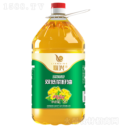 联兴  双低菜籽油 5L 食用油 健康油 烹饪油