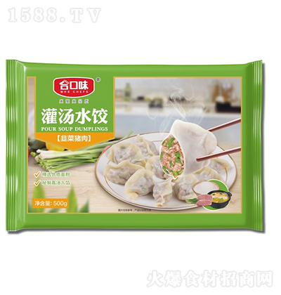 合口味 韭菜猪肉水饺500g  速冻水饺 冷冻水饺 速食面点