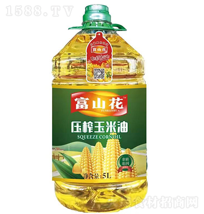 富山花 压榨玉米油5L 食用油 健康油 烹饪油