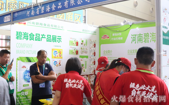 2019第二届粮食交易大会:做素水饺,河南碧海食品有限公司展位前人气爆棚