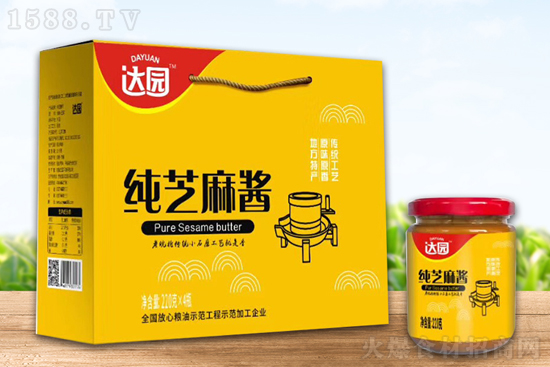 达园纯芝麻酱,传统工艺、石磨研磨,原味原香!