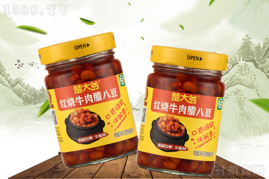 楚大爷红烧牛肉腊八豆,配料丰富,酱香浓郁!