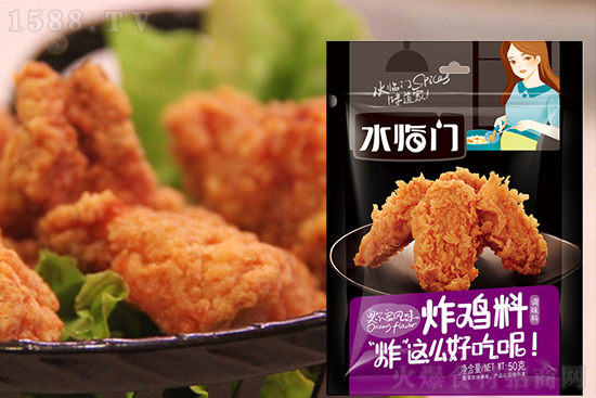 水临门炸鸡料,成品口感酥脆、质地松软,鲜香可口~