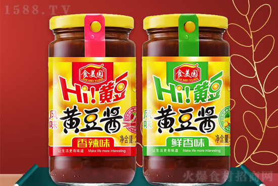 食美园黄豆酱,酱香浓郁、鲜醇可口,让人久久回味~