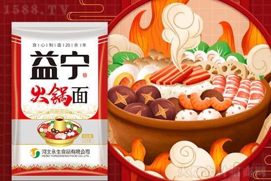 益宁火锅面,高筋面片,风味更佳!