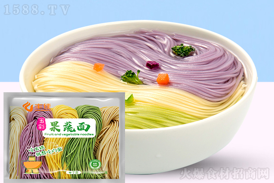 丰佳五彩果蔬面-半干面,营养丰富,颜值在线,好看又美味!