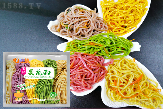 丰佳五彩果蔬面-半干面,营养丰富,颜值在线,好看又美味!