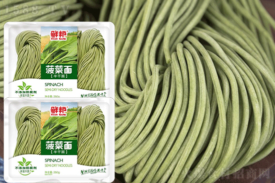 鲜邦菠菜面-半干面,营养蔬菜面,口感更劲道!