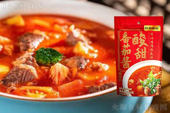 胜奇味浓酸甜番茄酱调味料,鲜香浓稠,可以喝汤的底料!